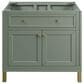 James Martin Vanities Chicago 36" Single Bathroom Vanity in Smokey Celadon with Single Hole 3 cm White Zeus Quartz Top and Rectangular Sink, , large