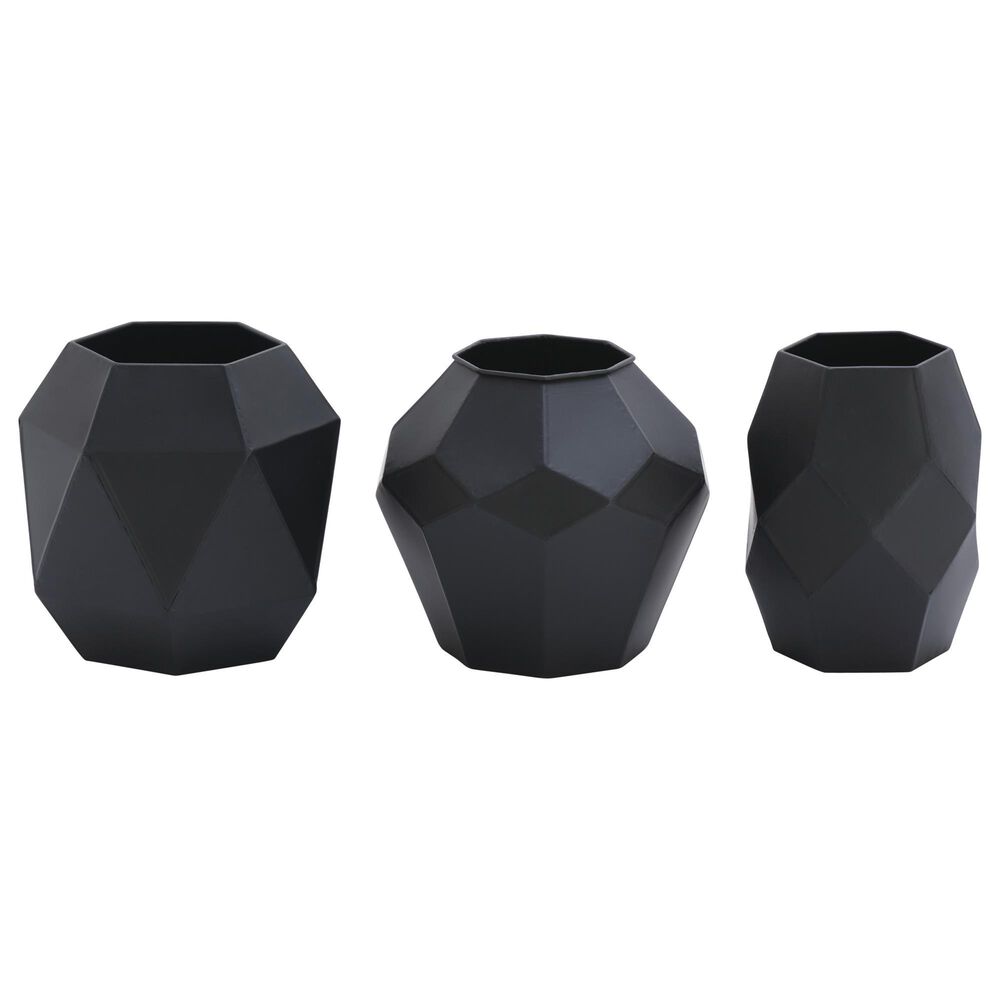 Maple and Jade 7" Vase in Black (Set of 3), , large