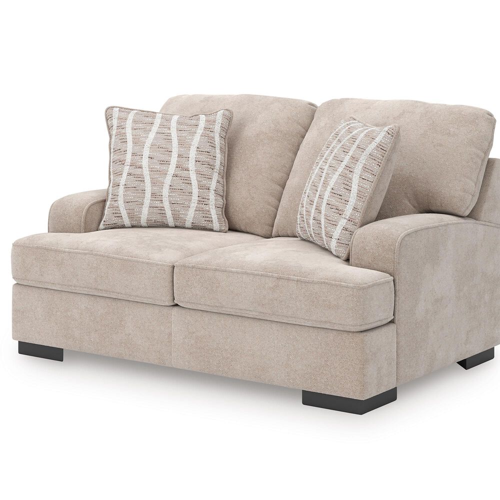Ashley High Profile Stationary Loveseat in Taupe, , large