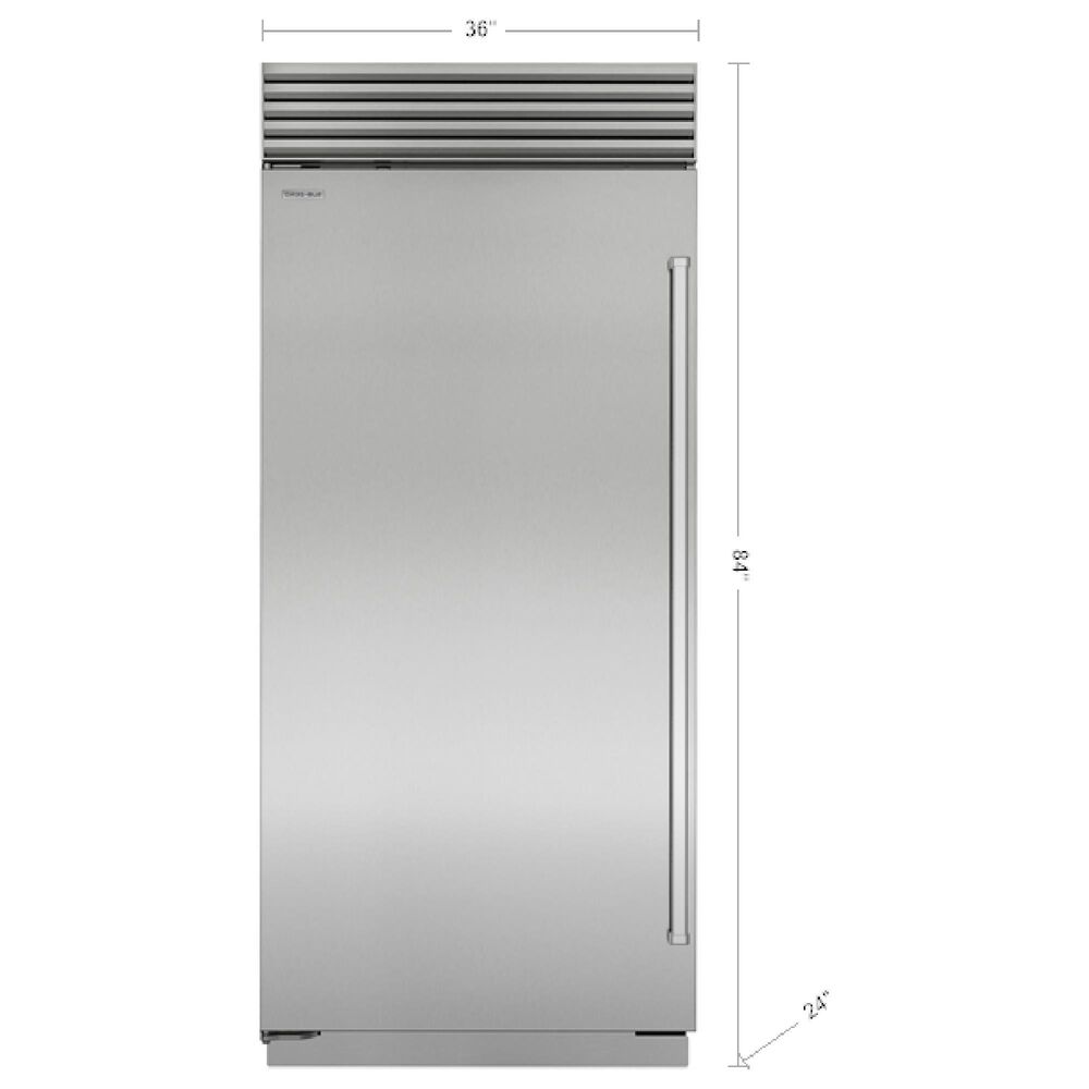 Sub Zero 22.8 Cu. Ft. Classic Left Hinge Built-In Refrigerator with Internal Water Dispenser and Tubular Handle in Stainless Steel, , large