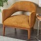 Maple and Jade Curved Back Accent Chair with Linear Pattern in Brown, , large