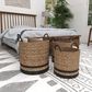 Maple and Jade Seagrass Storage Basket in Brown and Black (Set of 3), , large