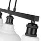 Golden Lighting Carver 3-Light Linear Pendant with Vintage Milk Shade in Matte Black, , large