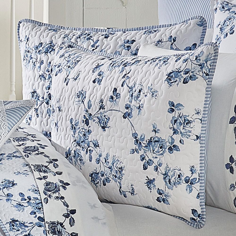 J. Queen New York Rialto 3-Piece Full/Queen Quilt Set in French Blue, , large