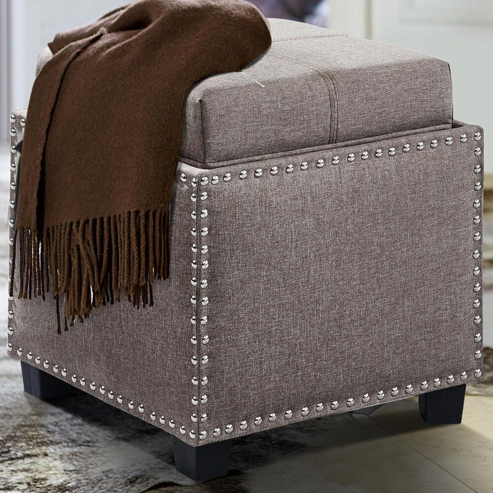 Blue River Blaze Ottoman in Brown, , large