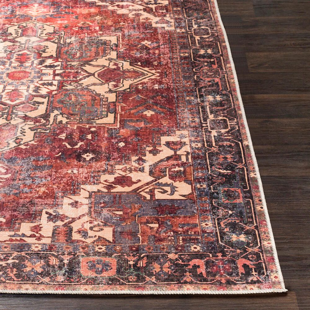 Surya Amelie AML-2308  2&#39;7&quot; x 7&#39;10&quot; Rust, Green, Butter, Denim, Purple, Rose and Clay Runner, , large
