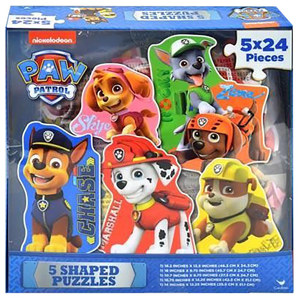 Upd Inc. 120 Piece Paw Patrol 5 Shaped Puzzles in Acetate Box, , large