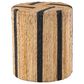 Maple and Jade Banana Leaf Drum Linear Wrapped End Table in Brown and Navy Blue, , large