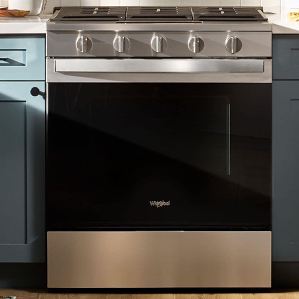 Whirlpool 30" Smart Gas Range with Air Cooking Technology in Fingerprint Resistant Stainless Steel, , large