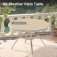 Hearth and Haven Outdoor 53" Round Dining Table with Umbrella Hole in Sandstone - Table Only, , large