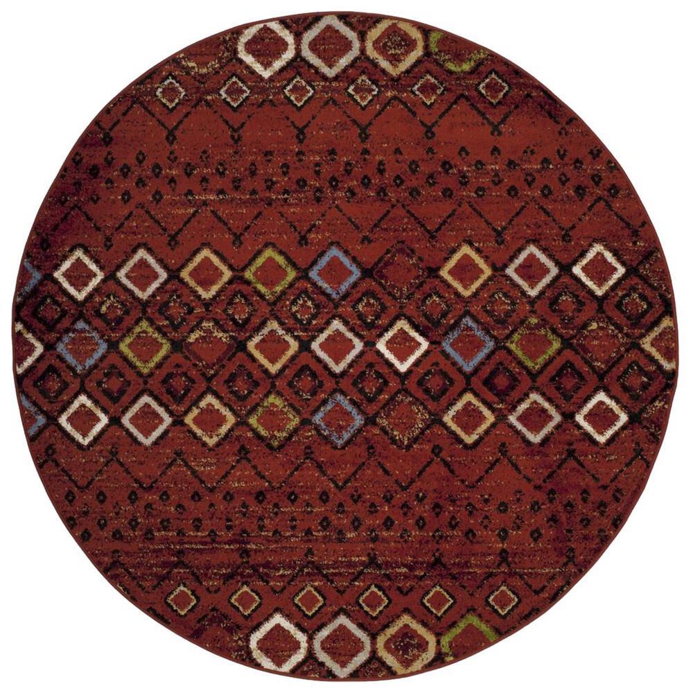 Safavieh Amsterdam AMS108D-5R 5&#39;1&quot; Round Terracotta/Multi Area Rug, , large