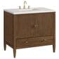 James Martin Vanities Myrrin 36" Vanity in Mid-Century Walnut with 3 cm Arctic Fall Solid Surface Top, , large