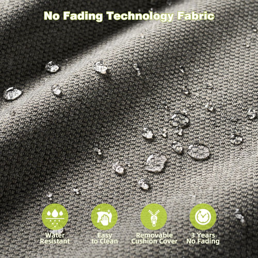 HOMLUX 6-Piece Patio Conversation Set with Woven Sling Fabric in Dark Gray, , large