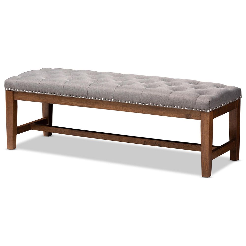 Baxton Studio Ainsley Accent Bench in Grey, , large