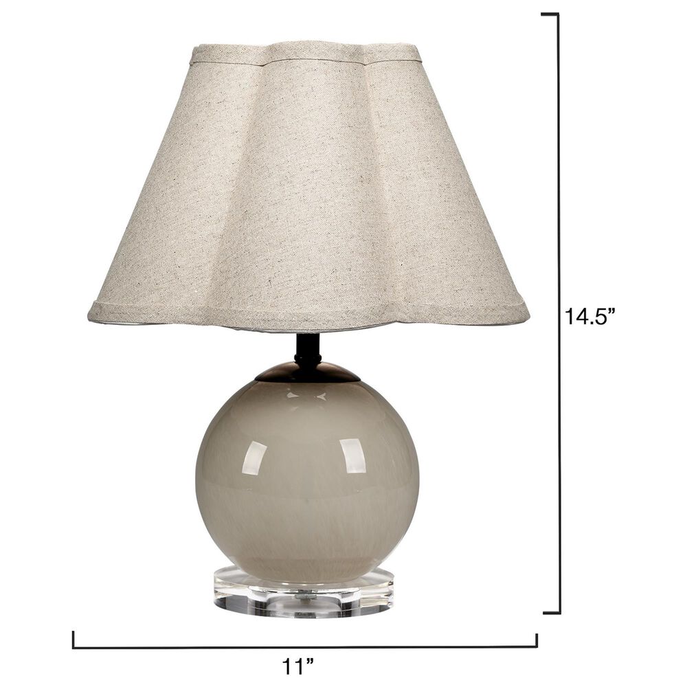 Jamie Young Nola Blown Glass Table Lamp with Linen Shade in Taupe, , large