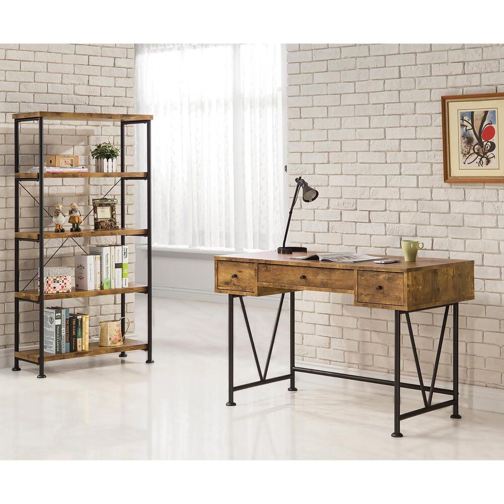 Pacific Landing 3-Drawer Writing Desk in Antique Nutmeg | Nebraska Furniture Mart
