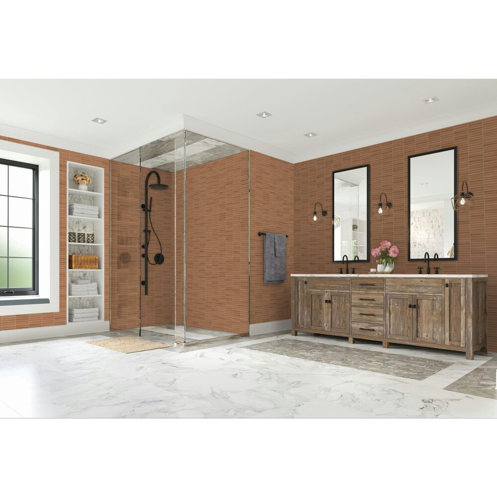 Dal-Tile Artefino Vintage Morganite 1" x 6" Pencil Fluted on 11" x 12" Porcelain Mosaic Sheet, , large