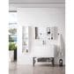 James Martin Mantova 35.4" Single Bathroom Vanity in Glossy White and Matte Black with 2 cm Glossy White Solid Surface Top and Rectangular Sink, , large