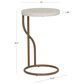Linon Home Decor Padget Capiz Round Side Table in Cream and Gold, , large