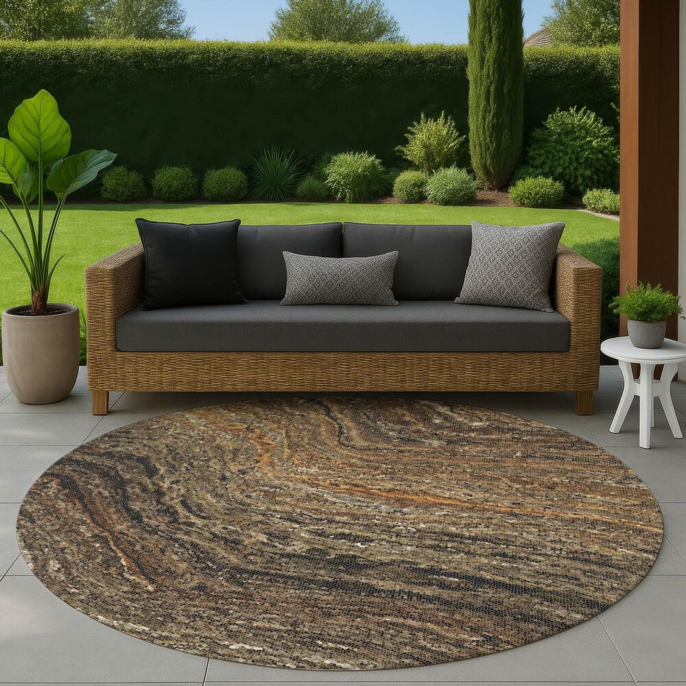 Dalyn Rug Company Lumara Brown 8' Round Area Rug, , large