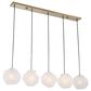 Uttermost Geodesic 5-Light Linear Pendant in Antique Brass and Black, , large