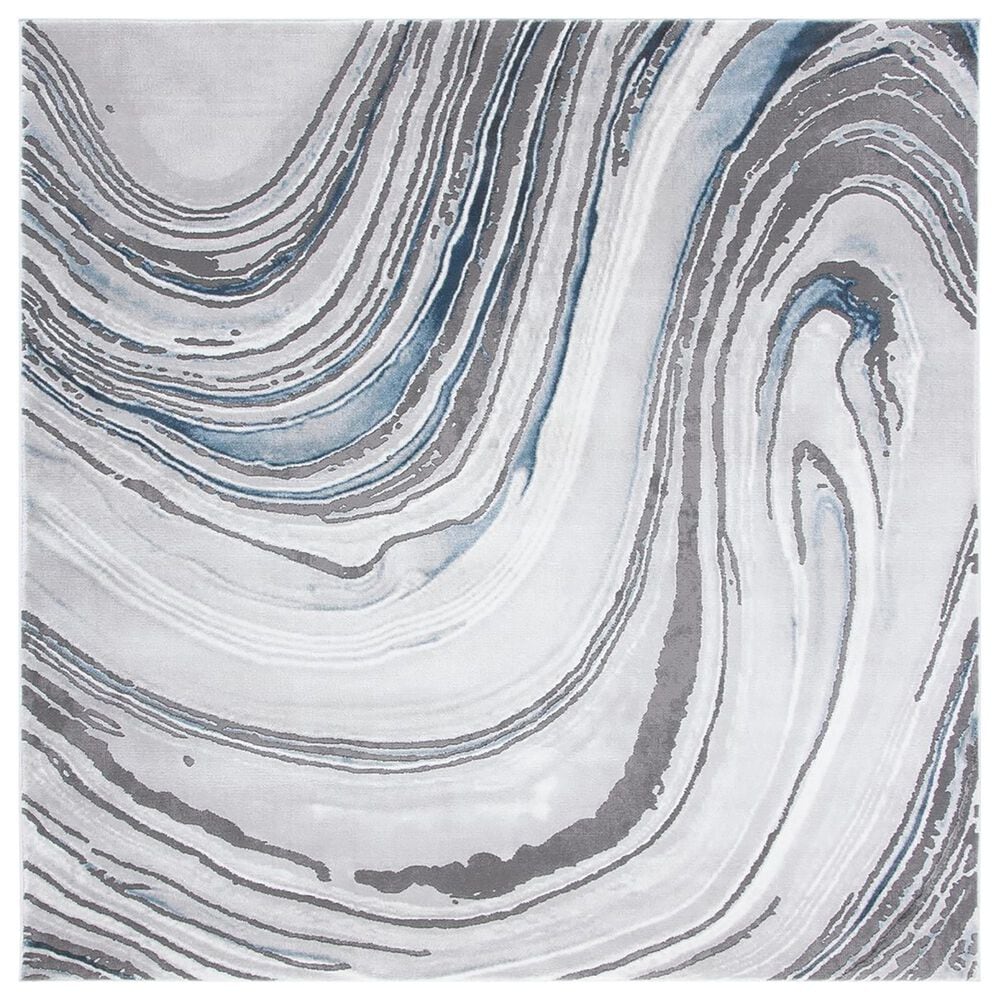 Safavieh Craft CFT845M 6"7" Square Blue and Grey Area Rug, , large