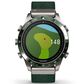 Garmin MARQ 2 Golfer AMOLED Smartwatch Silver Grade 5 Titanium Bezel Case with Green Nylon Band, , large