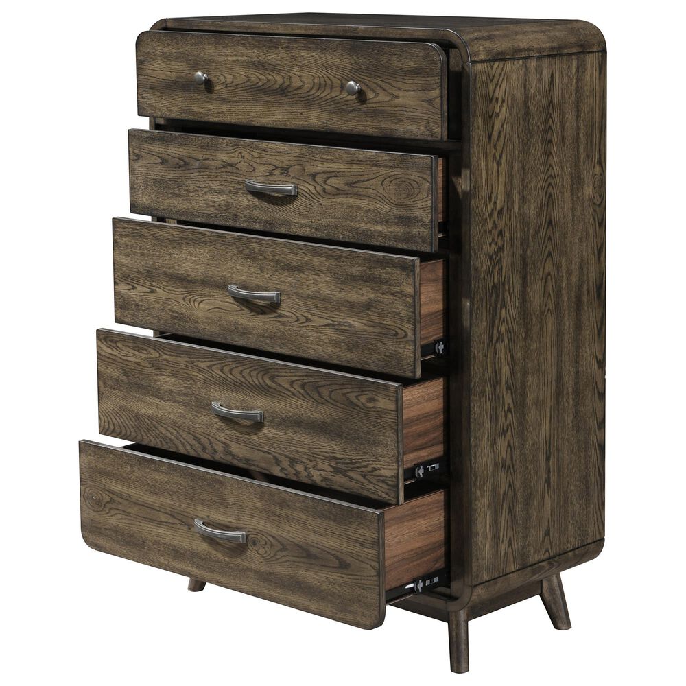 New Heritage Design Rex 5-Piece Queen Panel Bedroom Set in Walnut, , large