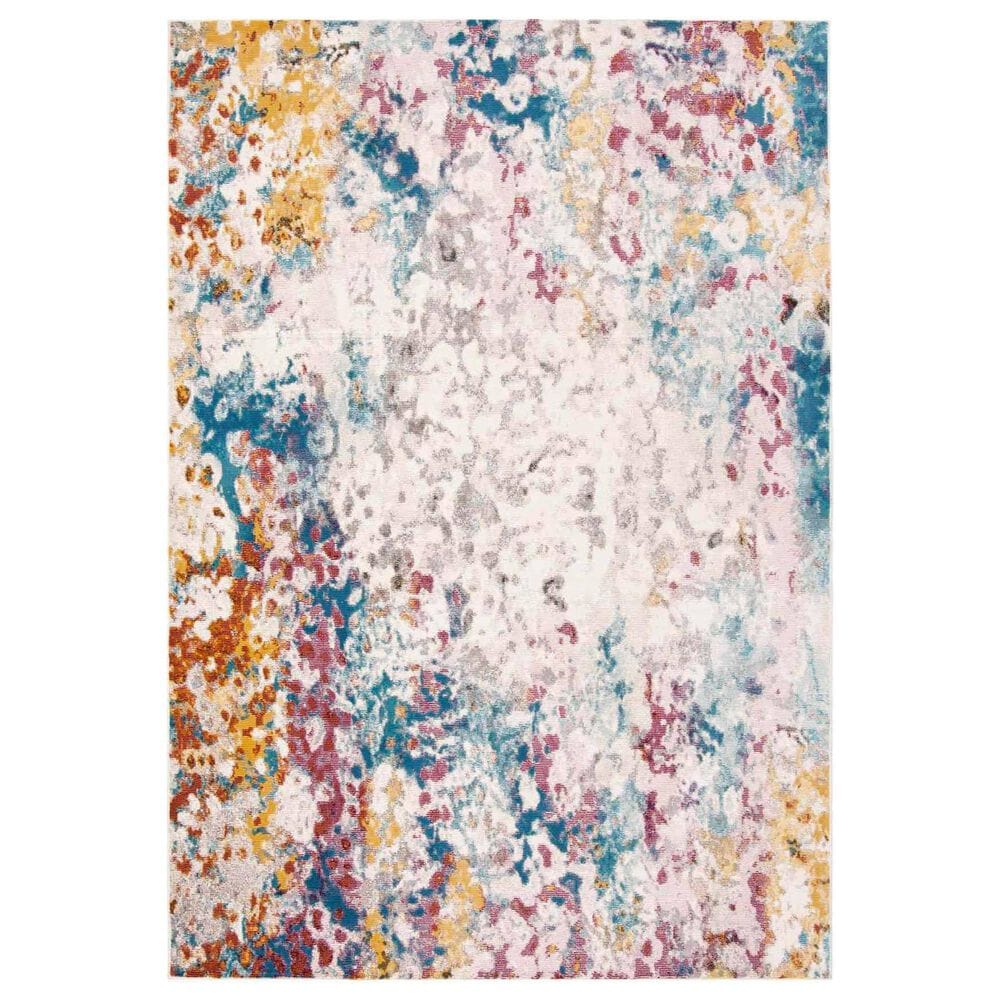 Safavieh Aria 4" x 6" Cream and Dark Teal Area Rug, , large