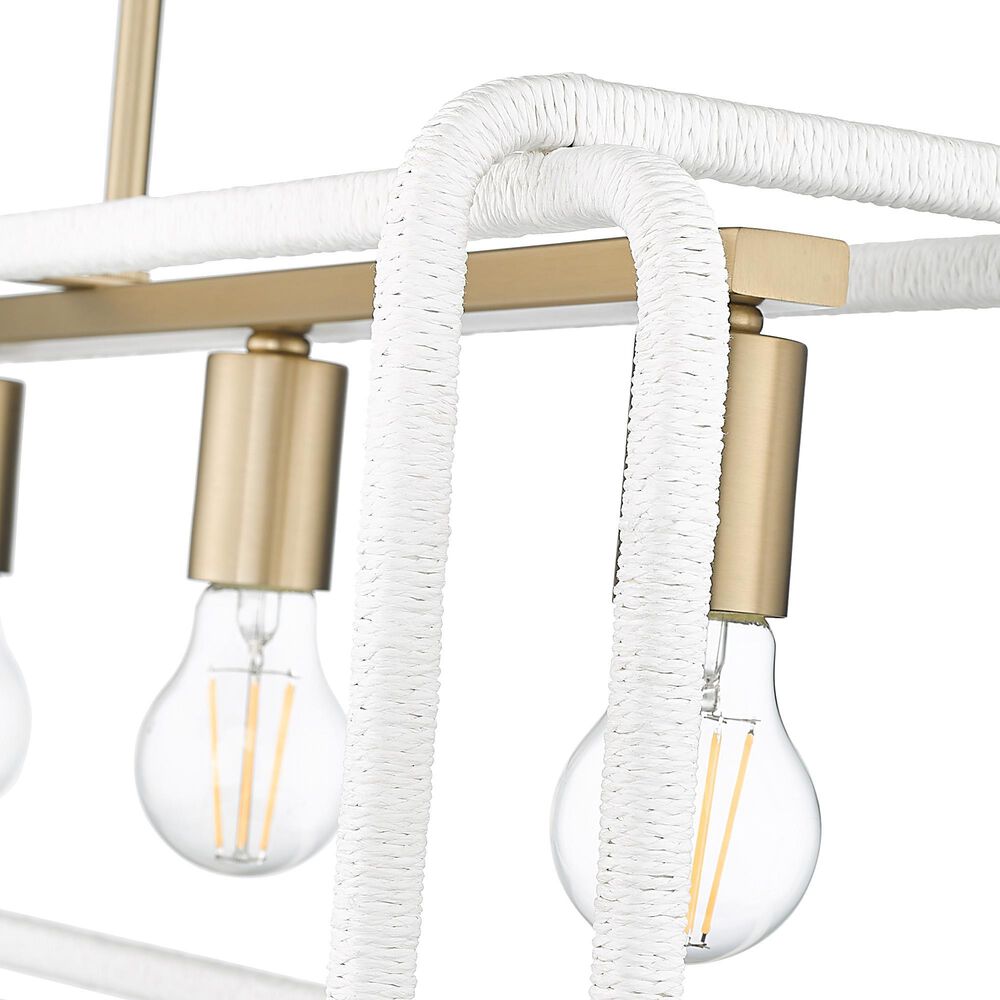 Golden Lighting Camden 5-Light Linear Pendant in Brushed Champagne Bronze and Bleached White, , large