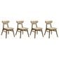 Armen Living Amaris Side Chair with Sand Upholstery in Warm Walnut (Set of 4), , large