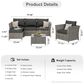 HOMLUX 6-Piece Patio Conversation Set in Black, , large