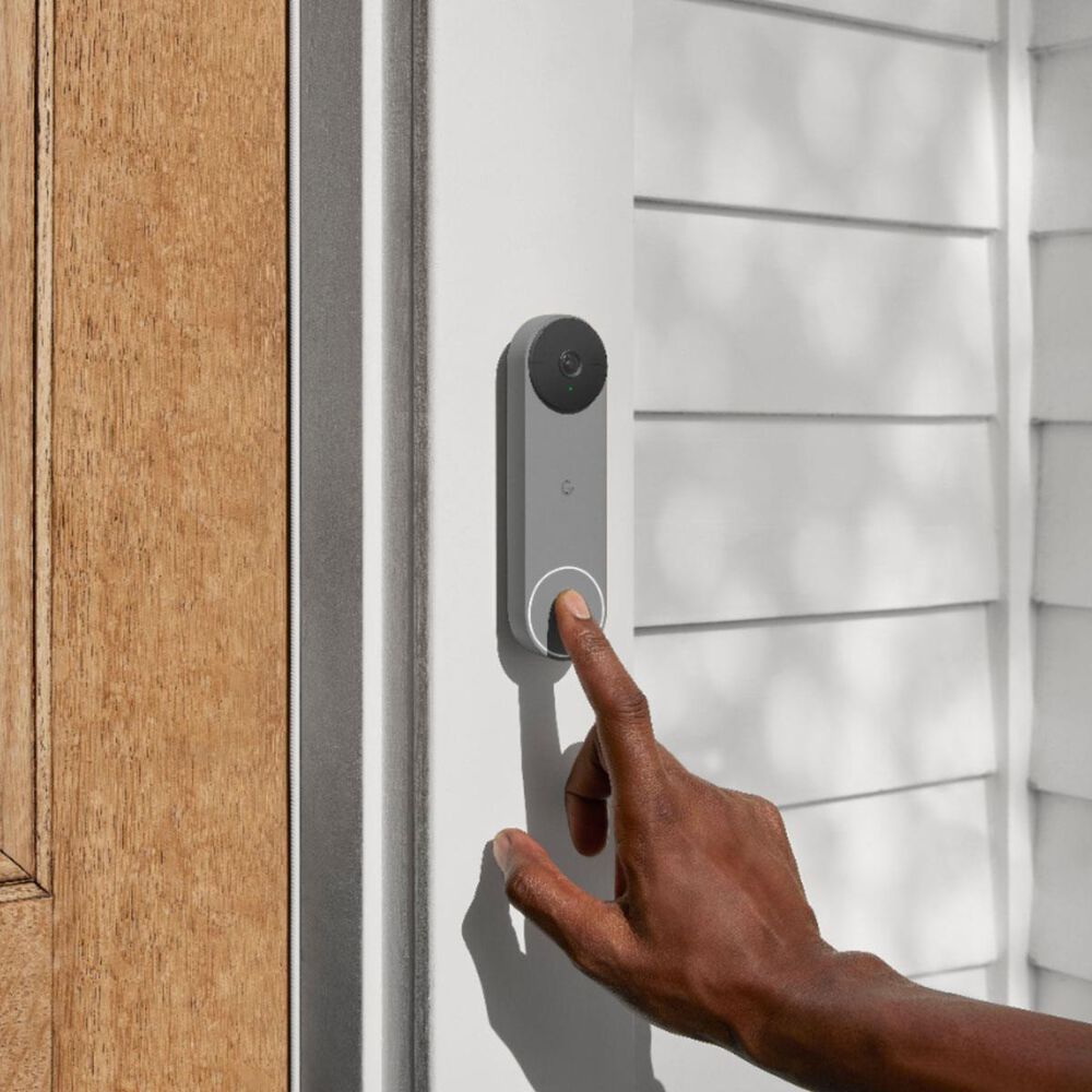 Google Nest Doorbell Battery Smart Wi-Fi Video Doorbell Camera in Ash, , large