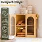 HOMLUX Large Slat Arch-Door Bread Box in Brown, , large
