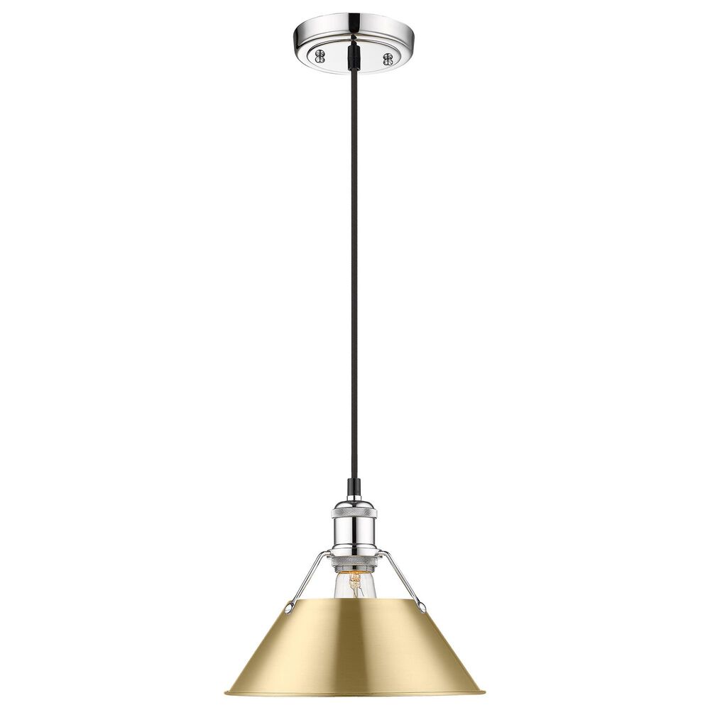 Golden Lighting Orwell 1-Light Medium Pendant with Brushed Champagne Bronze Shade in Chrome, , large