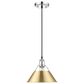 Golden Lighting Orwell 1-Light Medium Pendant with Brushed Champagne Bronze Shade in Chrome, , large