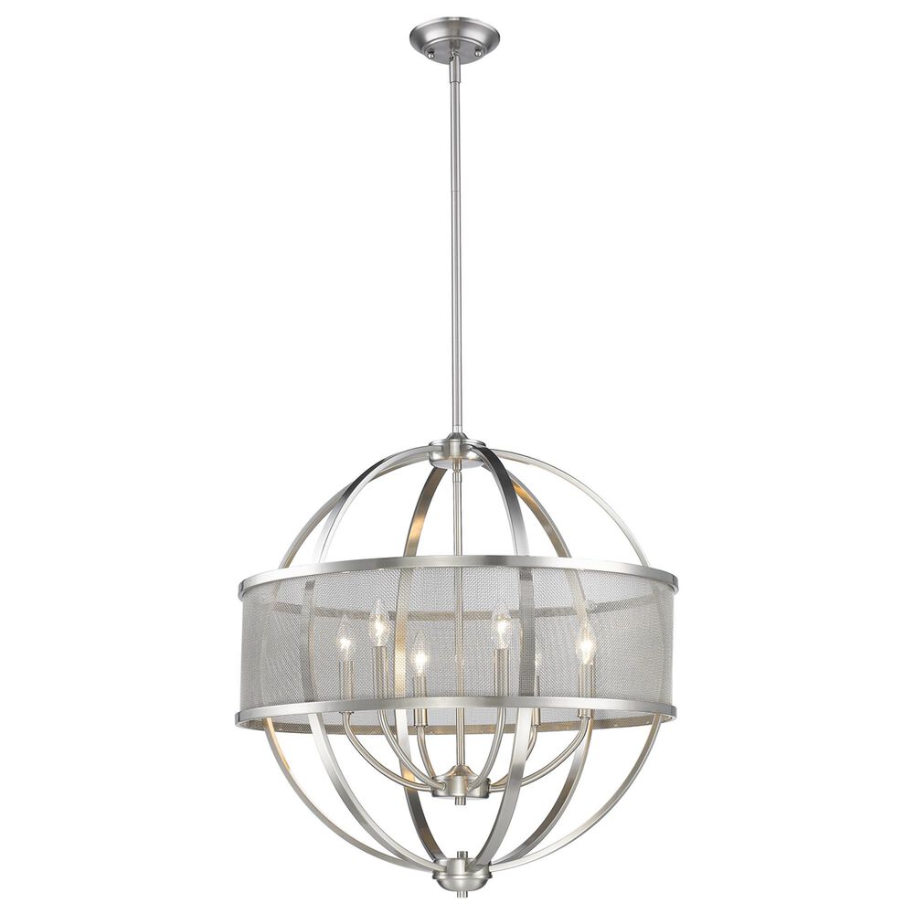Golden Lighting Colson 6-Light Chandelier with Mesh Shade in Pewter, , large
