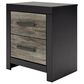 Ashley Broachmyn 2 Drawer Nightstand in Rustic Gray and Matte Black, , large
