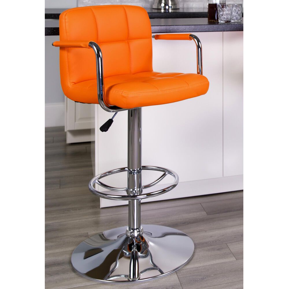 Flash Furniture Adjustable Barstool in Orange, , large
