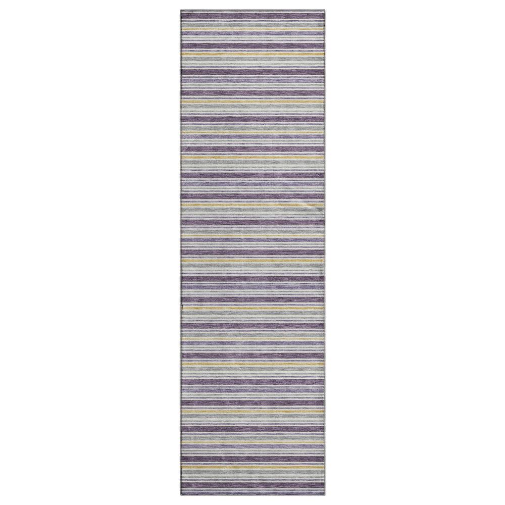 Dalyn Rug Company Soft Essentials Striped Plum 2"3" x 7"6" Indoor/Outdoor Runner, , large
