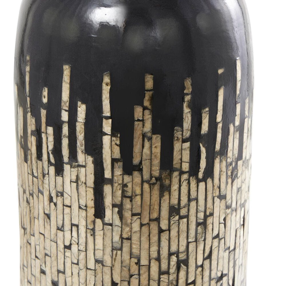 Maple and Jade Decorative Vase with Gold Ombre Design in Polished Black and Gold, , large