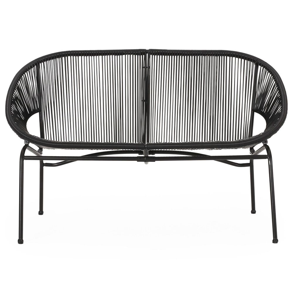 Hearth and Haven Condessa Outdoor Loveseat in Black, , large