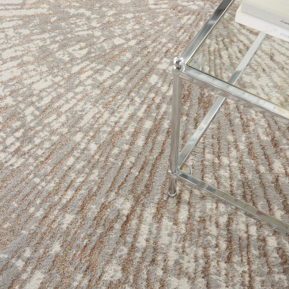 Nourison Metallic 5&#39;3&quot; x 7&#39;3&quot; Grey Mocha and Gold Area Rug, , large