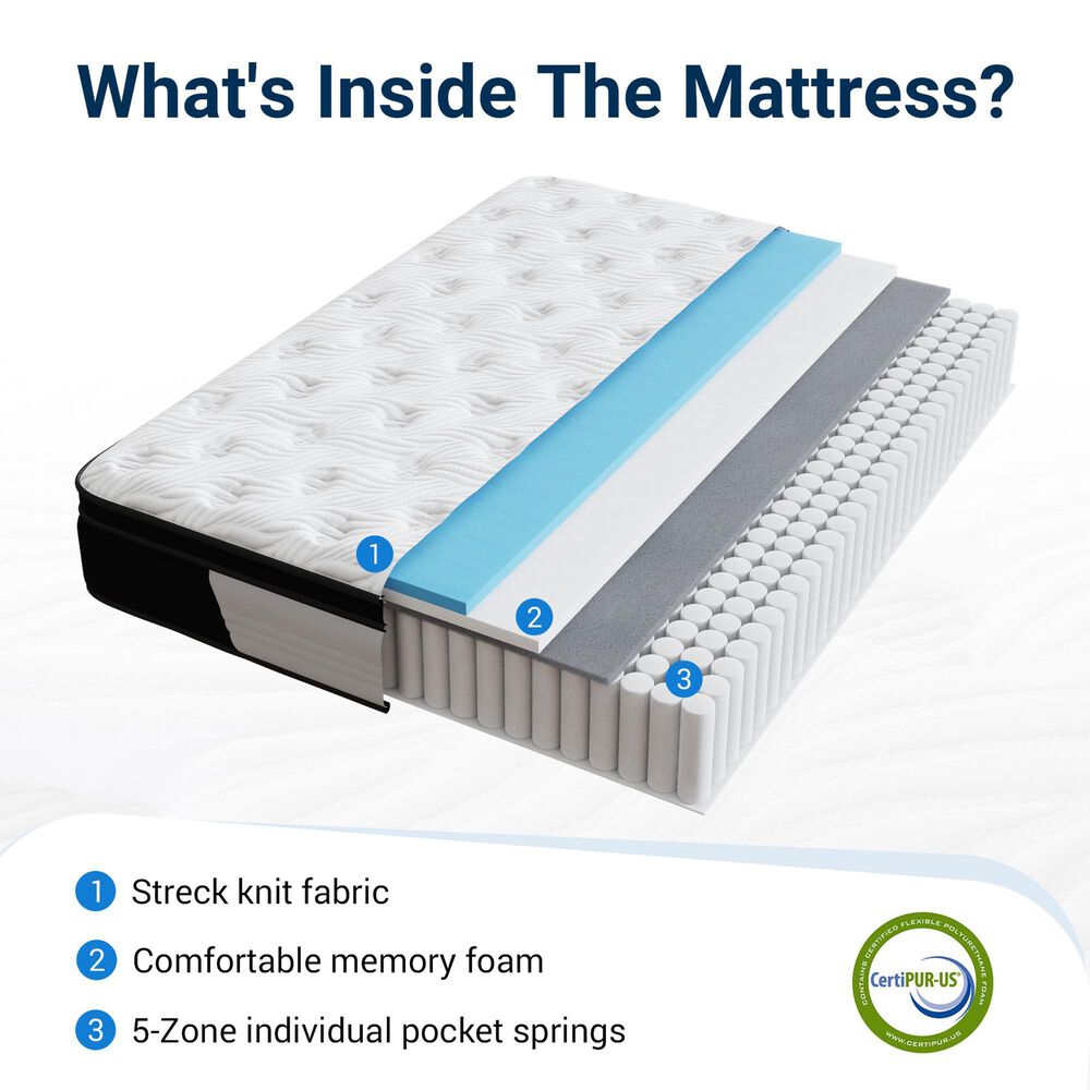 Avenco Classic 12" Medium King Mattress in a Box, , large