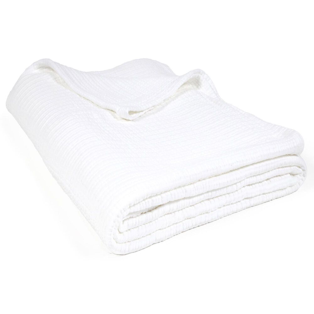 Pom Pom At Home Chatham King Matelasse Blanket in White, , large