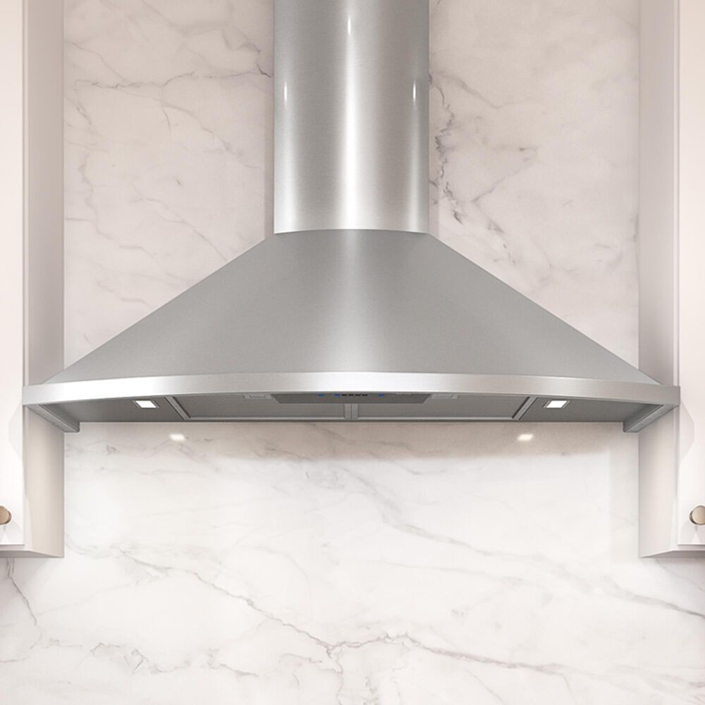 Zephyr Savona 30" Wall Mount Chimney Range Hood with LumiLight LED Lights in Stainless Steel, , large