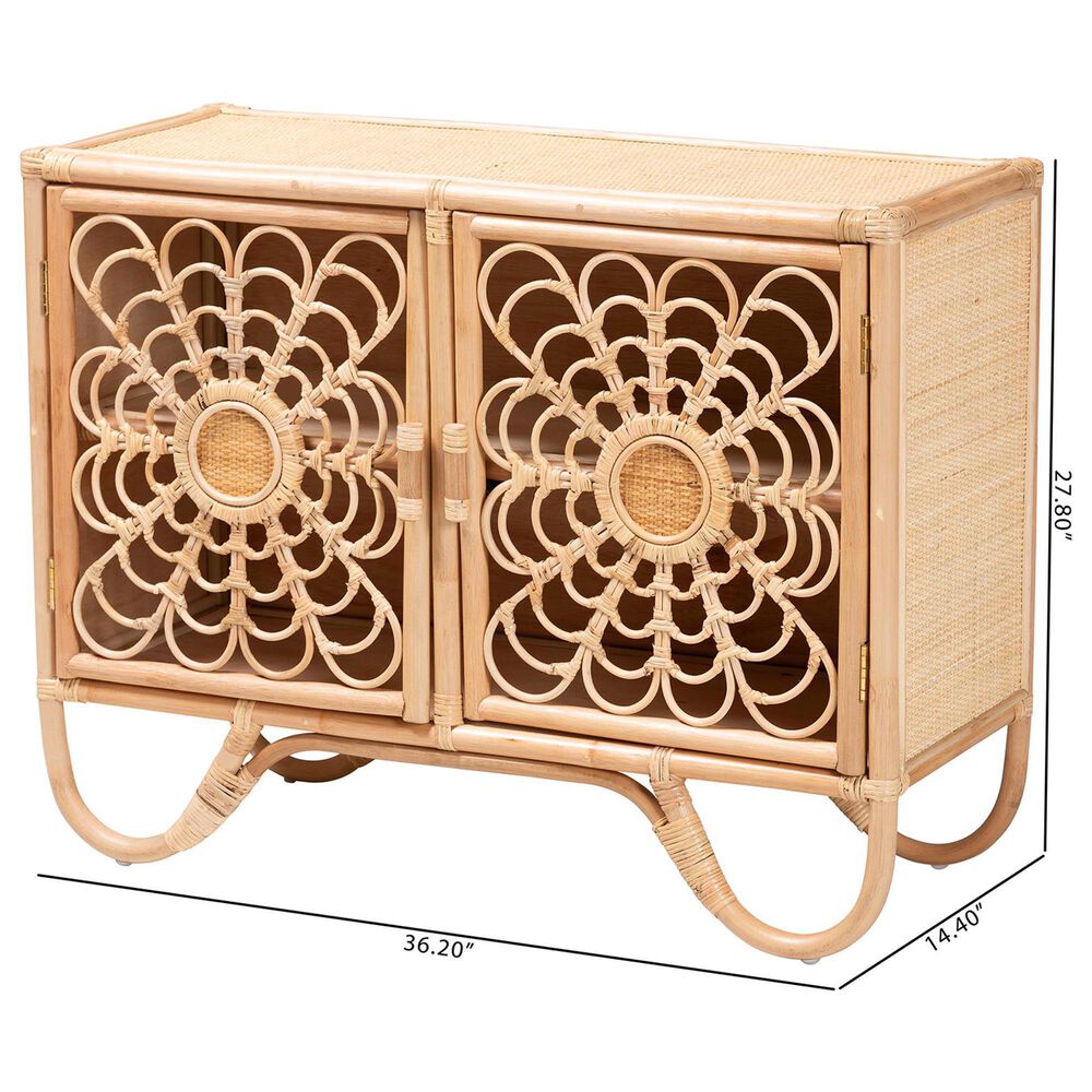 Baxton Studio Acelin Rattan Storage Cabinet in Natural, , large