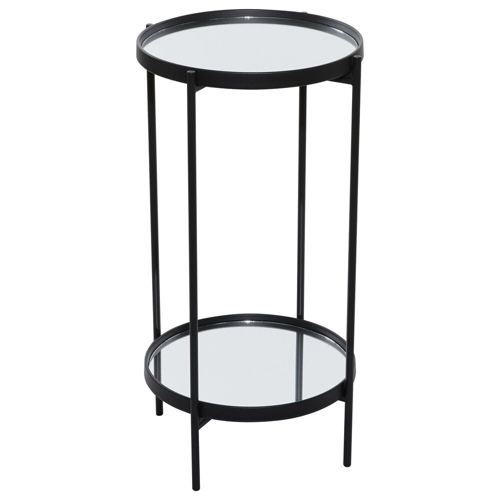 Maple and Jade 28" End Table with Mirrored Glass Top in Black, , large