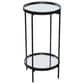 Maple and Jade 28" End Table with Mirrored Glass Top in Black, , large