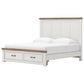 Ashley Savonport King Storage Bed with 2 Nightstands in White and Brown, , large